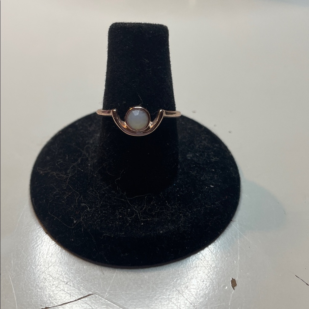 Rose Gold Ring with White Stone